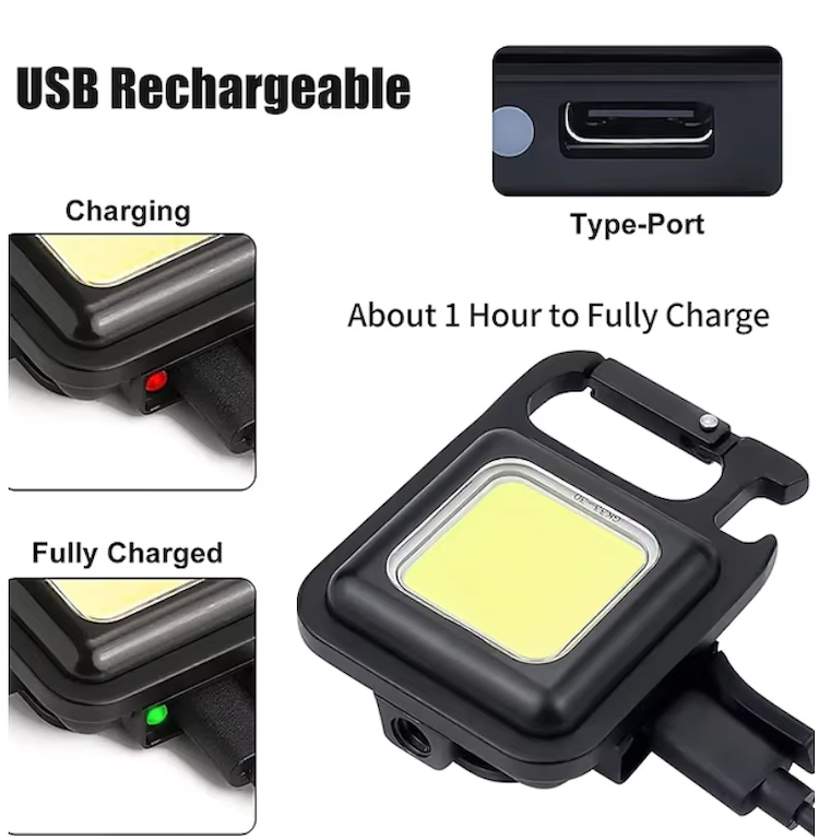 Keychain Torch, COB Flashlight, Keychain Light, Keyring Torch, COB Flashlight, Work Lamp, LED Light, Pocket Light, Magnet Light, Rechargeable Flashlight, Night Light, COB Keychain Light, High Lumens Light